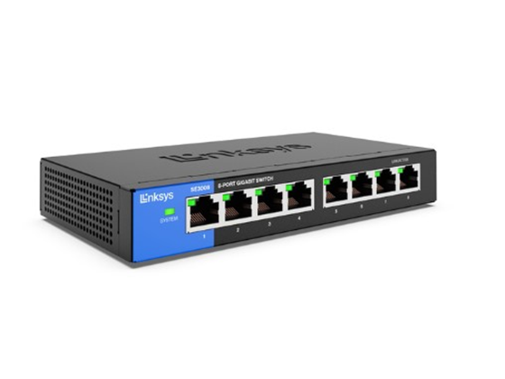 SWITCH 8 PUERTOS LINKSYS SE3008, NO ADMINISTRABLE/DESKTOP, 8 PUERTOS GIGABIT ETHERNET