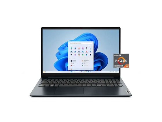 LAPTOP LENOVO IDEAPAD 1, 15.6" FHD, AMD RYZEN 3 7320U QUAD CORE , 4GB, 128GB SSD, WINDOWS 11 HOME, WIFI 6, BLUETOOTH 5.0, 1 X HDMI PORT, 1 X USB-A 2.0, 1 X USB-C 3.2, 1 X USB-A 3.2, JACK 3.5" AUDIO, LITHIUM-ION BATTERY, ABYSS BLUE, INGLES (82VG00R2US)