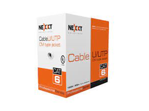 [ROLLO DE CABLE UTP NEXXT, CAT6] ROLLO DE CABLE UTP NEXXT, CAT6, 1000 PIES, 24 AWG, 100% COBRE, CHAQUETA TIPO CM, 4 PARES, 250HZ, GRIS.